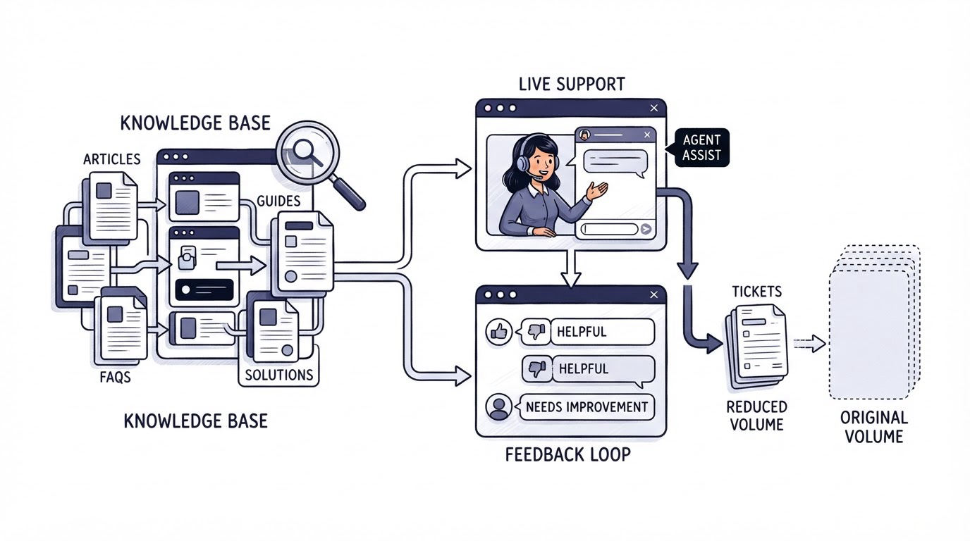 Connect your knowledge base to live support and feedback